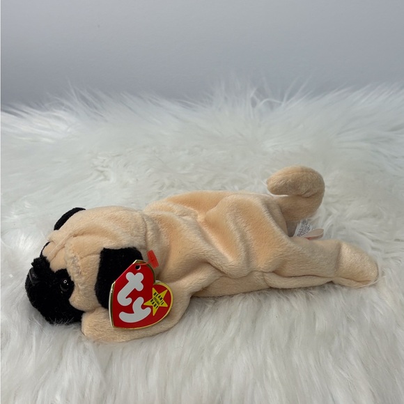 Ty Beanie Baby Pug with Tan and Black Fur “Pugsly”1996 - Picture 2 of 6
